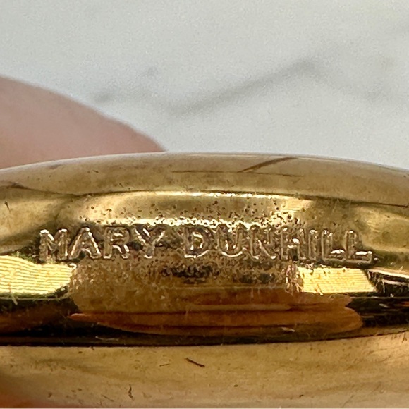 Vintage 1947 Mary Dunhill Perfume BottleGlass and Goldtone Brass Case MCM Travel - Picture 2 of 12